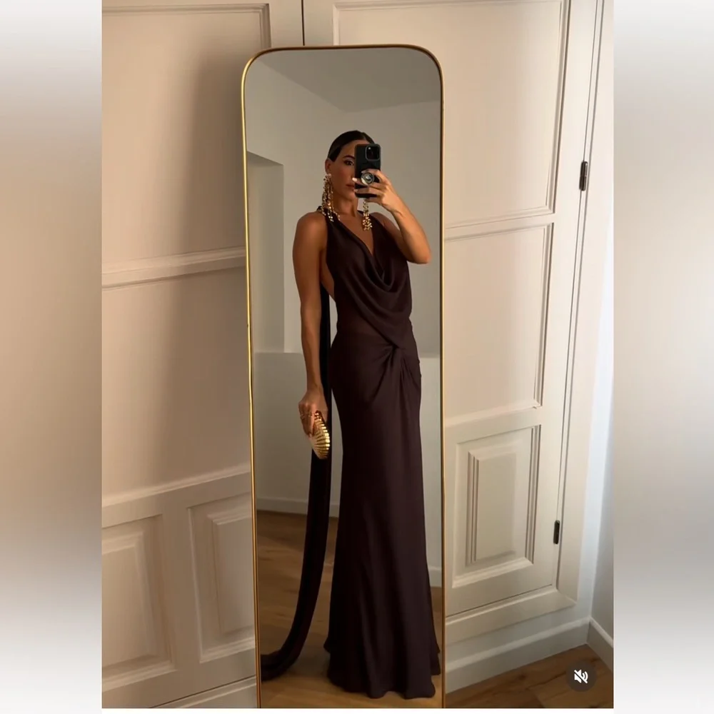 knee length dresses for ladies Zara Twist Knot Bridesmaid Dress